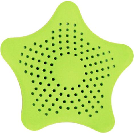 Grand silicone-Passoire avec ventouses Vidage pour évier de cuisine salle de bain baignoire douche contre les cheveux, miettes 15 x 15 cm, vert (1/5)