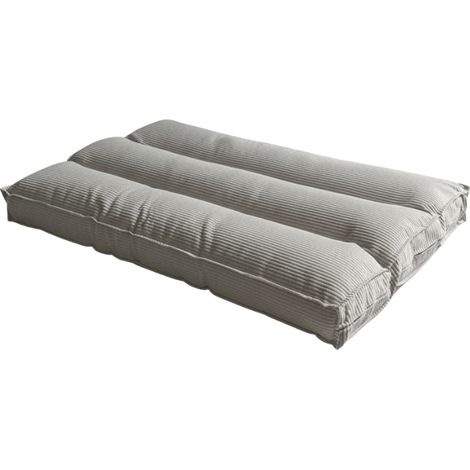 Futon déhoussable en velours côtelé BANANAIR 90x190 cm gris clair