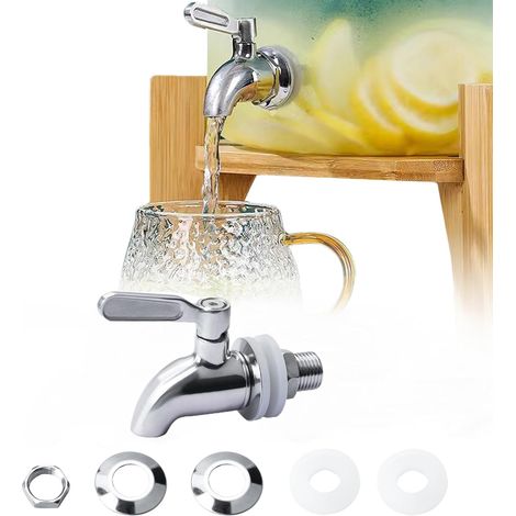 Robinet de Rechange pour Distributeur de BoissonRobinets de Rechange en Acier Inoxydable, Robinet Distributeur de Boisson pour Eau, Vin, Bière, Jus (1/5)