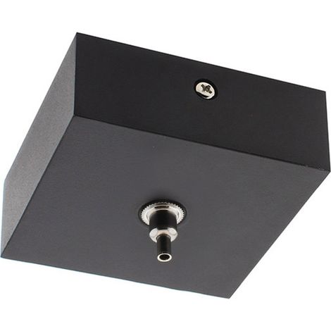Rosette carrée noire, 80x80mm, Ø3mm