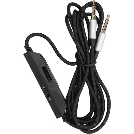 Geflochtenes Kabel für Gaming-Kopfhörer, Audiokabel mit Lautstärke- und Mikrofonsteuerung für Logitech Astro A10 A40 (1/5)