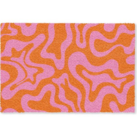 FELPUDO Patrón - Rosa - Naranja - Abstracto - Moderno 120x80 cm (1/5)