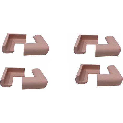 8 Paraspigoli angolari per bambini in gomma con biadesivo 56x24x8 mm parabordi per angoli protezione sicurezza spigoli bordi Rosa (1/4)