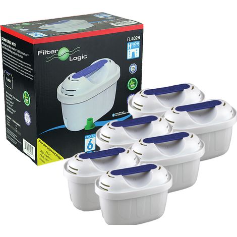 6 x FilterLogic FL402H Water Filter Catridges Compatible with Brita Maxtra+ / Maxtra / Pro (1/3)