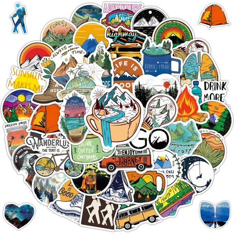 Sticker - Étanche PVC - Pour Valise Ordinateur Portable Téléphone Guitare Moto Vélo Casque Planche À Roulettes - 100 Pièces (1/5)