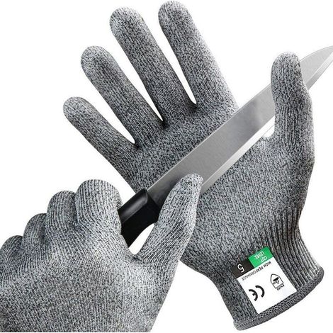 Paire de Gants Anti-Coupures Taille-S Gant Cuisine avec Protection de Niveau 5. Norme en 388 - Meilleure Protection Contre Les Coupures du Quotidien Couteau Cuisines. Jardinage. Bricolage (1/5)