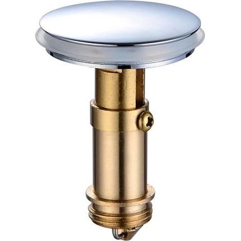 AIDUCHO Grifo de desagüe emergente de 35,2 mm con sistema de clic para lavabos de baño y cocina, latón macizo cromado (acero inoxidable de 35,2 mm) (1/5)