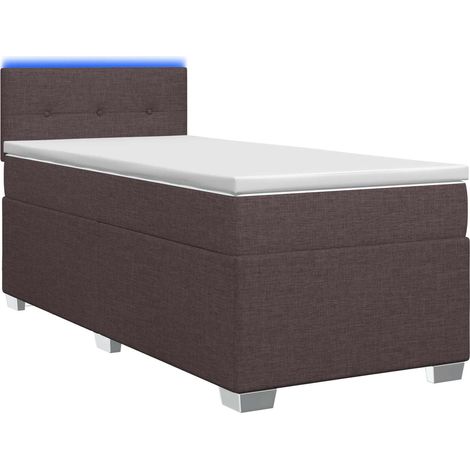 Maison Exclusive - Boxspringbett mit Matratze und LED Dunkelbraun (1/5)