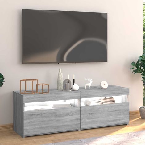 vidaXL Mueble de TV con luces LED gris Sonoma 120x35x40 cm (1/5)