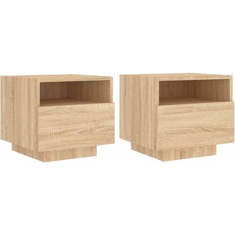 Maison Exclusive - Nachttische mit LED-Leuchten 2 Stk. Sonoma Eic