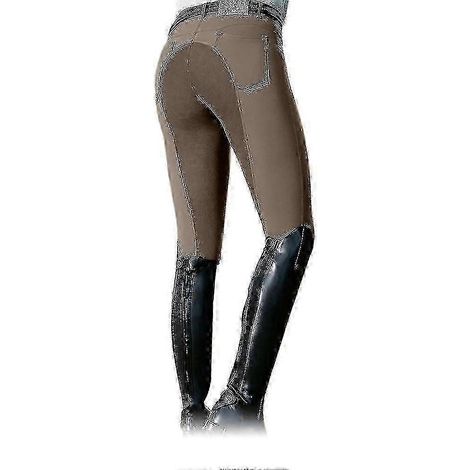 Pantalon d'équitation taille haute pour femme, pantalon skinny pour courses hippiques --Bien-M-Khaki