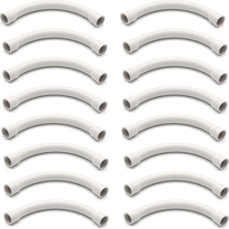 Lot de 16 coudes M20 en PVC - Coude à 90° - Pour tuyau électrique, tuyau de tige, drainage de bâtiments, irrigation agricole, projets de bricolage (1/5)
