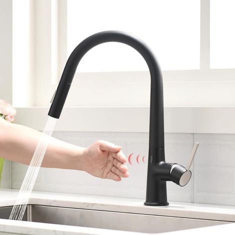 Robinet Cuisine 2 en 1 avec Douchette et Bec Mobile Mitigeur Évier Nickel Brossé Bec Rotatif 360° Pulvérisateur Détachable et Télescopique (1/5)