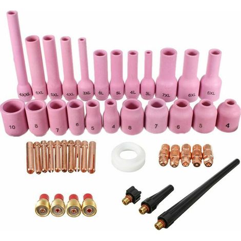 46 Pieces / ensemble TIG gaz lentille collet corps buse d'alumine Kit assorti pour SR WP-9 WP-20 WP-25 torche de soudage TIG,de
