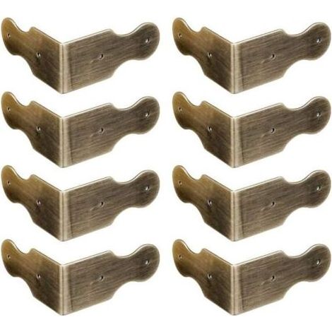 Pair Lot de 8 Protections d'angle en Laiton Pur pour boîte à Bijoux en Bois, Accessoires pour Cadre Photo (1/4)