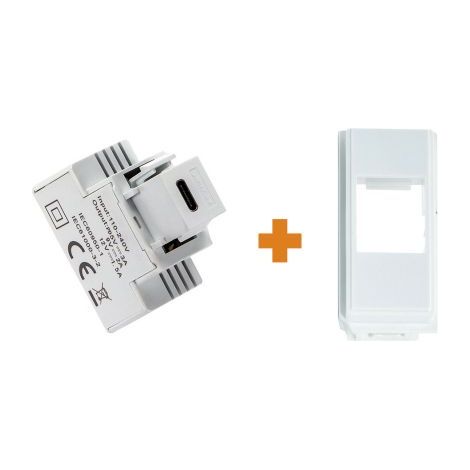 Fanton caricatore 1 USB-C 3A Ricarica rapida 18W da incasso Bticino Now bianco - 82901