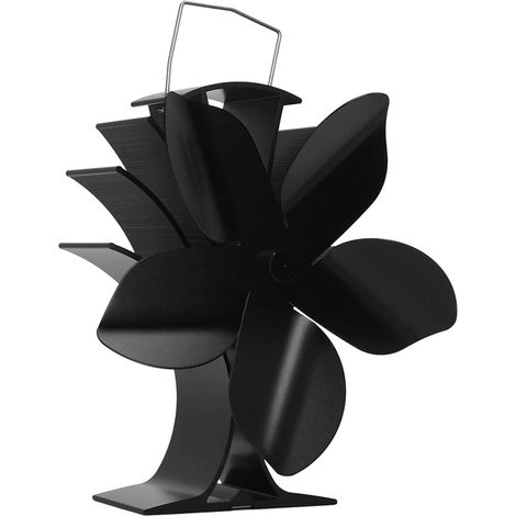 Accessorio per caminetto a 5 pale in lega di alluminio a basso rumore alimentato a calore con ventilatore per stufa per la casa (1/5)