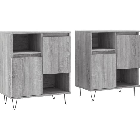 Maison Exclusive - Credenze 2 pz Grigio Sonoma in Legno Multistrato