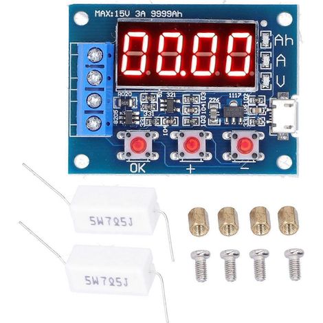 LED-Batteriekapazitätsmesser und Entladetester für 12V 18650 Lithium-Batterien (DC 4,5–6V)