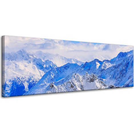 Leinwanddruck Natur Berggipfel und Meer 120x40