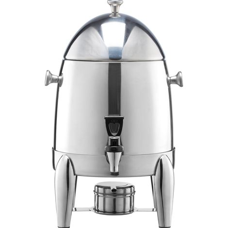 12-Liter-Getränkespender aus Edelstahl mit Spiritusbrenner für Kaffee, Tee, heißes oder kaltes Wasser, inklusive Zapfhahn und Eisbehälter. Ideal für Restaurants, Hotels und Partys. (1/5)