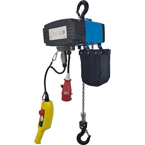 Elektrischer Kettenzug mit 2 Geschwindigkeiten – max. Hubhöhe 3 m – Tragkraft 250 kg – TÜV-zertifiziert - 299259