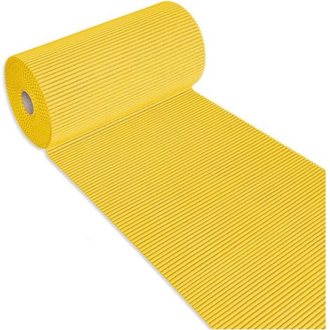 Tappeto Gomma Morbido Bordo Piscina Rotolo 15 MT Multiuso Sottobicchiere Lavello 100% Made In Italy - Giallo