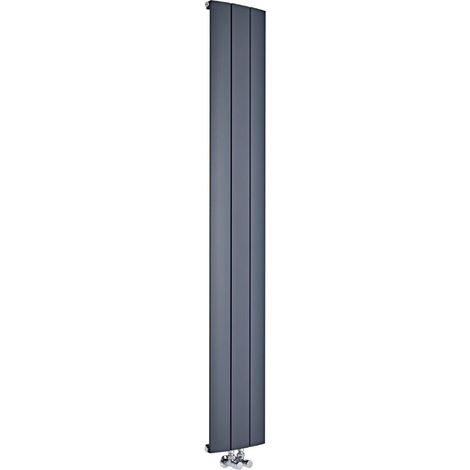 Milano Skye Anthracite Vertical Column Single Panel Aluminium Radiator - 1800mm x 280mm (1/5)