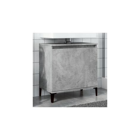 Meuble d'évier gris béton 58x33x60 bois d'ingénierie