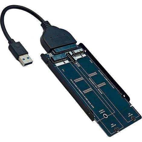 Un câble de données USB 3.0 et une carte adaptatrice SSD compatibles avec le modèle 1425/1398/1466/1465 de 2012, dotés de deux ports de sortie. (1/5)