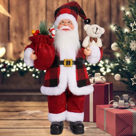 Santa Claus - 32 Cm - Peluche Décoratif Noël - Intérieur Maison Bureau - 1 Pièce (1/5)