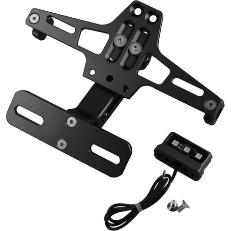 Support de plaque d'immatriculation moto réglable en aluminium avec éclairage LED pour R25 R3 MT03 MSX (1/4)