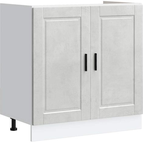 Maison Exclusive - Mobile base lavello Porto Grigio Cemento 80x46x81,5 cm
