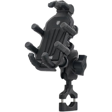 Support de téléphone pour moto avec amortisseur de vibrations, fixation sur guidon pour moto, scooter et quad, utilisable d'une seule main (1/5)