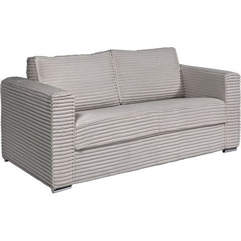 Divano letto 3 posti a ribalta Posto letto 140 cm Materasso 14 cm in Velluto a coste larghe Grigio - LORETO
