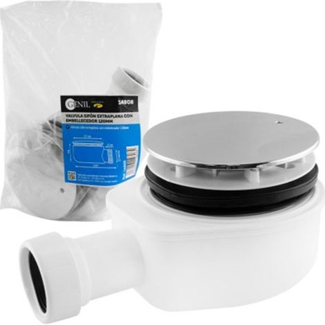 Válvula Sifónica Extra Plana Embellecedor Cromado 116mm