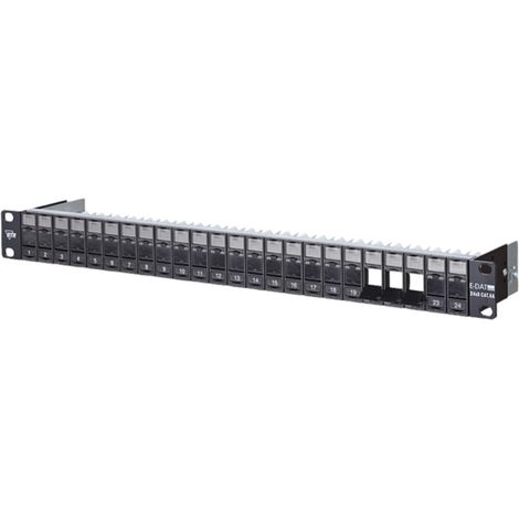 Metz-Connect Panel de parcheo modular negro 19 pulgadas