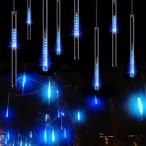 Lumières LED Extérieures en Forme de Pluie, 8 Tubes 144 LEDs pour Noël Halloween Fête (1/5)