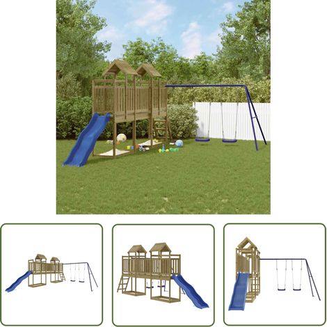 The Living Store Spielturm Imprägniertes Kiefernholz - Holzspielplatz - Gartenmöbel - Outdoorspiele - Spielgeräte - Klettermöglichkeiten (1/5)