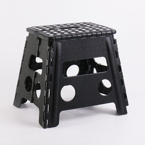 Tabouret Pliant Multifonctionnel Petit Tabouret Portable Banc en Plastique Étal de Maison Petit Tabouret Léger Convient aux Enfants, Adultes, Cuisine, Jardin et Salle de Bains Noir (1/5)