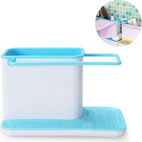 Rangement des ustensiles de cuisine Porte-éponge pour évier Organisateur pour ranger l'évier Organisateur Porte-ustensiles de cuisine pour évier