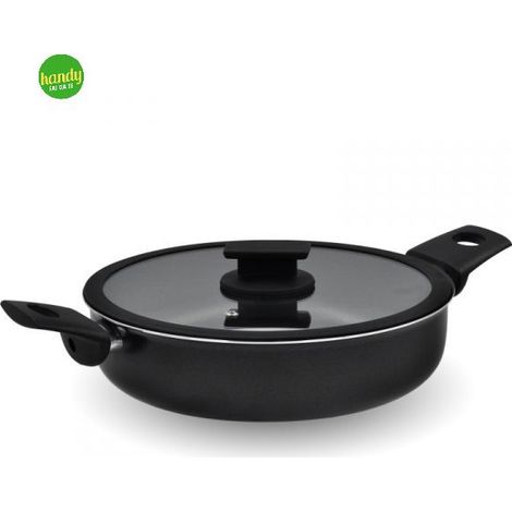 Tegame Antiaderente Vulcano con Coperchio in Vetro e Silicone 26 cm