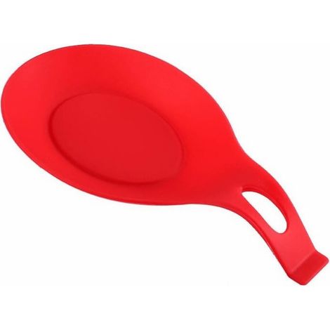 Spoon Rest - Silicone Almond Shape - Heat Resistant -40°C to 260°C - Non Slip - Dishwasher Safe - For Kitchen and BBQ - Set of 4 (1/5)
