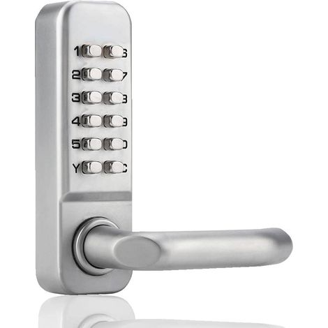 Verrou a Code Mecanique, Serrure de Porte sans Cle Numerique Verrou de Securite par Mot de Passe Serrure Code Electronique Etanche pour Bureaux Maison (1/5)