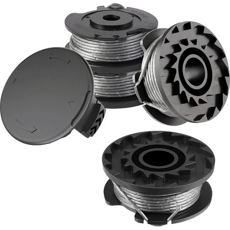 Applicable Bobine Rechange pour Coupe Bordure,4 Pièces Φ1.65mm 4.9m F016800569 F016800385 Bobine Nylon Alimentation Automatique + F016F04557 Couvercle,Bobine pour Débroussailleuse Bosch Art 23/26 SL (1/5)