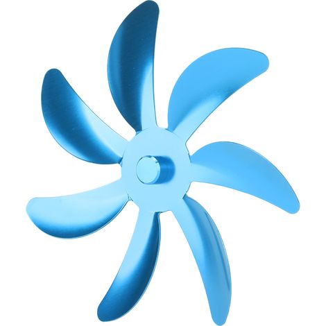 Pale en alliage d'aluminium pour ventilateur de poêle 7 pales montage facile compatible rechange pour ventilateur de cheminée bleu (1/5)