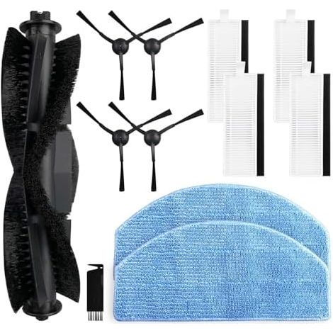 Ricambi compatibili con robot aspirapolvere Honiture G20 / G20 Pro, 4 spazzole laterali, 4 filtri Hepa, 1 spazzola rotante, 2 panni per mocio accessori di ricambio - Strumento di pulizia non incluso (1/4)