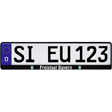 HP Autozubehör Freistaat Bayern Porta targa Nero (L x L x A) 13.5 x 53 x 1.5 cm