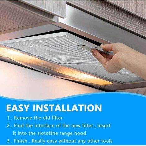 2 pièces Filtre à Graisse Métallique pour Hotte Aspirante 320x260mm,Filtre en Maille Accessoire Hotte Aspirante pour Hottes de Cuisine (1/4)