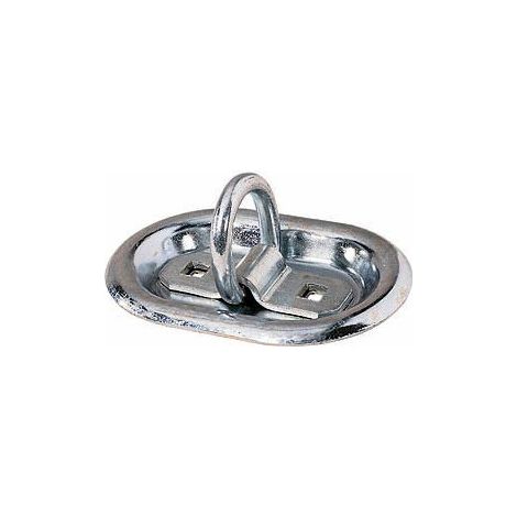 Maxter – Anneau d'amarrage en acier zingué – Cuvette d'encastrement – Stabilise chargements sur remorque – Longueur 100mm (1/2)